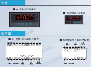 CHBE-CH力值显示控制仪尺寸为96&amp;times;48,通讯或者变送显示仪