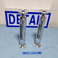 不锈钢卡盘式玻璃转子流量计WA30-15S 总长250mm卫生型玻璃转子流量计